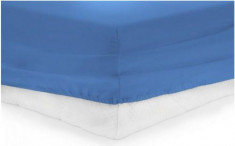 Cearceaf de pat cu elastic Heinner HR-ZSHEET-140BLUE, 140 x 200 cm, Bumbac, potrivit pentru saltele cu inaltime maxima de 25 cm (Albastru) foto