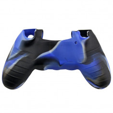 Husa din silicon pentru controller PS4 Culoare Negru - Albastru foto