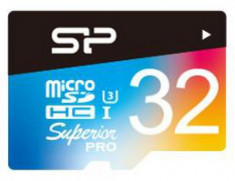 Card de memorie Silicon Power microSDHC, 32 GB, Superior UHS-1 U3, UHS-3 + Adaptor (Multicolor) foto