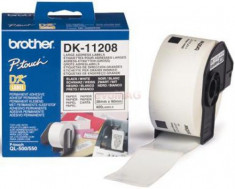 Etichete de hartie mari pentru adrese Brother DK11208, 38 mm x 90 mm (Negru/Alb) foto