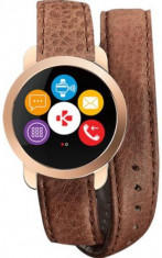 Smartwatch MyKronoz ZeCircle 2 Premium, TFT Capacitive touchscreen, Bluetooth, Bratara Piele, Rezistent la apa si praf (Maro) foto