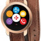 Smartwatch MyKronoz ZeCircle 2 Premium, TFT Capacitive touchscreen, Bluetooth, Bratara Piele, Rezistent la apa si praf (Maro)