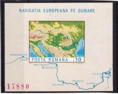 #2196 Romania 1977 colita nedantelata neuzata LP 950: Navigatia pe Dunare foto