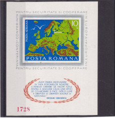 #2191 Romania 1975 colita nedantelata neuzata LP 892: C.S.C.E. Helsinki foto