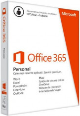 Microsoft Office 365 Personal, Limba Engleza, Abonament anual, 1 utilizator, 1 PC/MAC + 1 Tableta/Smartphone, Licenta Retail foto