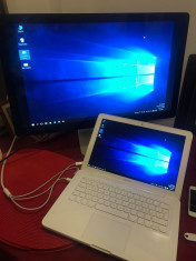 sistem Apple MacBook 13&amp;quot; + monitor Cinema 27&amp;quot; , Windows 10Pro, stare perfecta foto