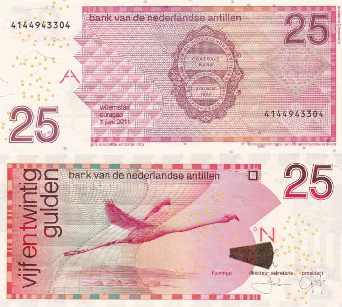 Antilele Olandeze 25 Guldeni 01.06.2011 UNC