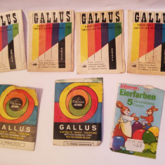 Lot 6 plicuri vopsea oua Gallus veche anii 70 + 1 plic West Germany bonus