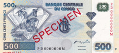 Congo 500 Francs 04.01.2002 UNC foto