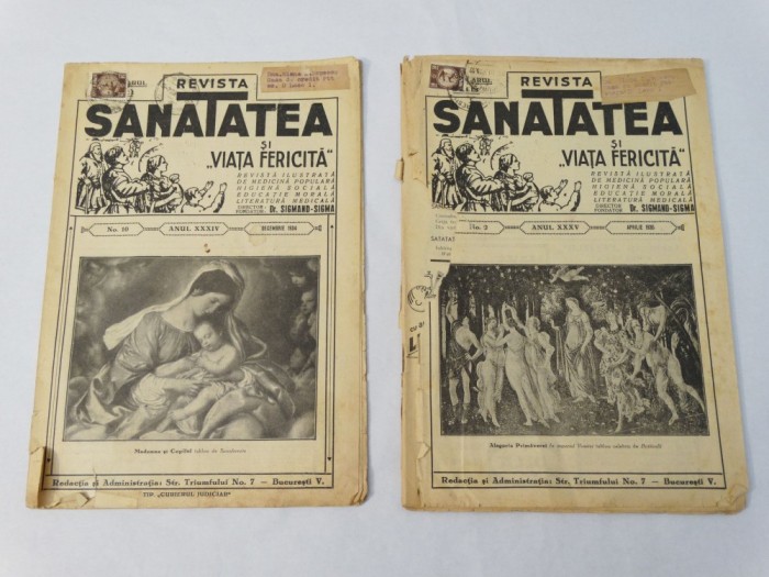 Revista Sanatatea nr. 10 / 1934 si nr. 2 / 1935 foto mare Revista Sanatatea nr. 10 / 1934 si nr. 2 / 1935 foto mare