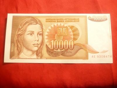 Bancnota 10 000 Dinari 1992 Yugoslavia , cal. NC foto