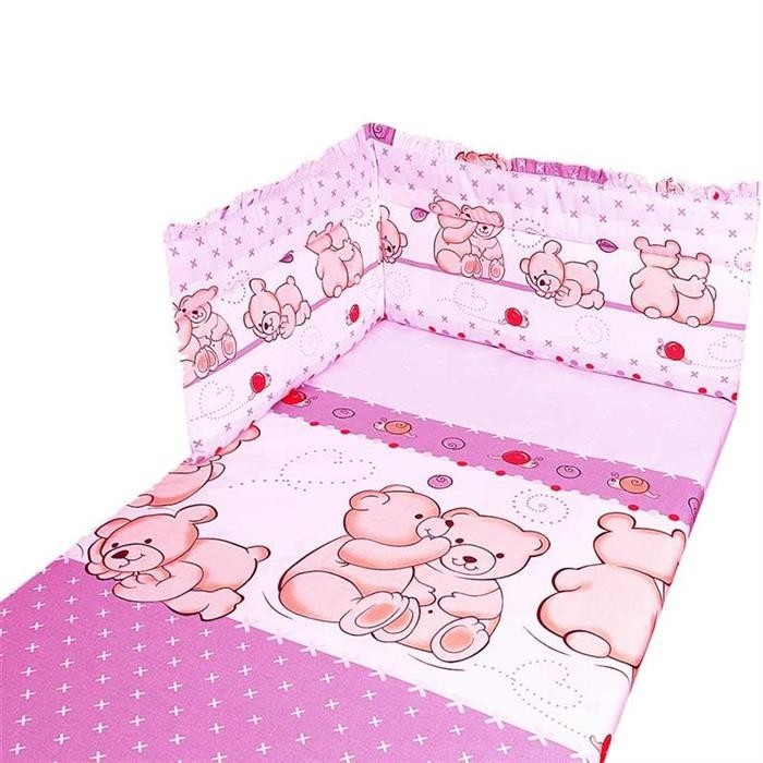 Set Lenjerie 5 Piese Misie 100X135 Roz foto mare Set Lenjerie 5 Piese Misie 100X135 Roz foto mare