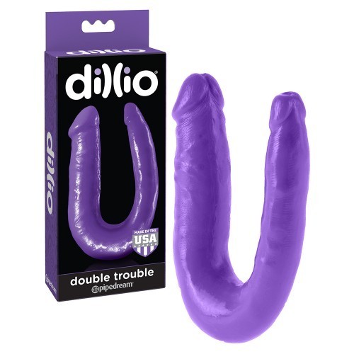 Dildo dublu Dillio Trouble purple foto mare Dildo dublu Dillio Trouble purple foto mare
