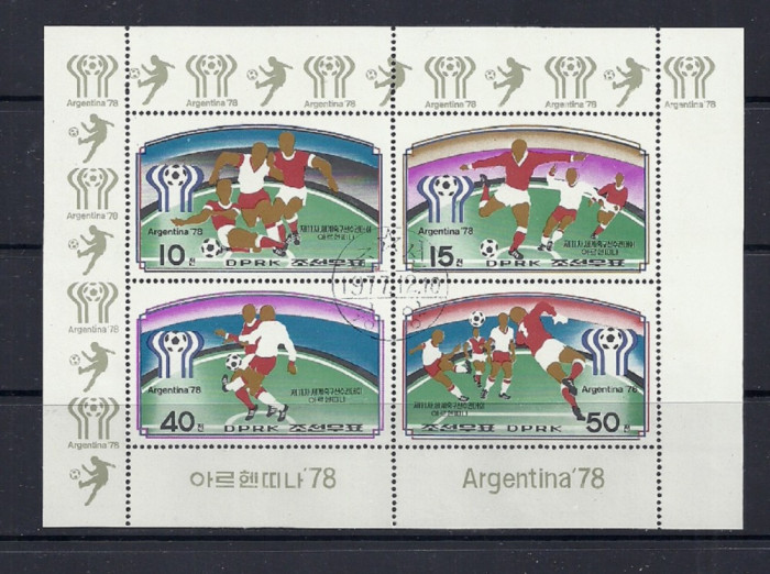 KOREA 1978 &ndash; CM FOTBALArgentina, BLOC stampilat , TR91