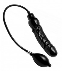 Dildo Gonflabil Penis Realistic Waterproof Pompa Black Sex Toy Anal Plug foto