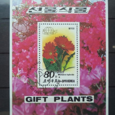 KOREA 1989 – FLORI, colita stampilata, TR99