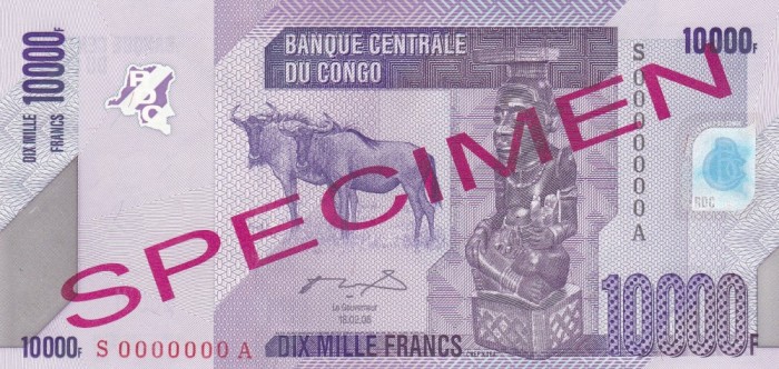 Congo 10 000 Francs 18.02.2006 UNC foto mare Congo 10 000 Francs 18.02.2006 UNC foto mare