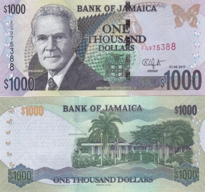 Jamaica 1 000 Dollars 01.06.2017 UNC foto