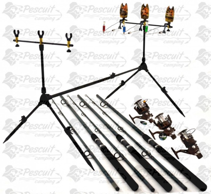 Set Economic Pescuit Lansete 3m Mulinete NBR 60 Si Rod Pod Full foto mare Set Economic Pescuit Lansete 3m Mulinete NBR 60 Si Rod Pod Full foto mare