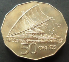 Moneda 50 CENTI - INSULELE FIJI, anul 1976 *cod 3992 - A.UNC! foto