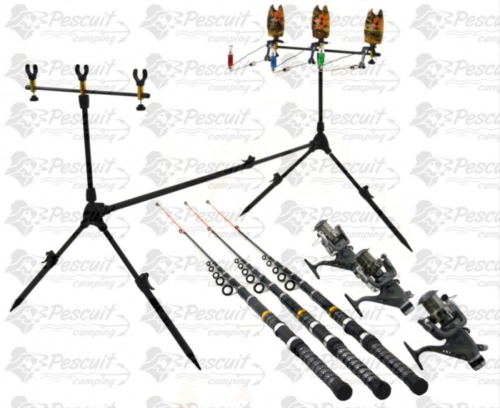 Set Complet 3 Lansete 3.6m Tele,Mulinete Long Cast Si Rod Pod Full foto mare Set Complet 3 Lansete 3.6m Tele,Mulinete Long Cast Si Rod Pod Full foto mare