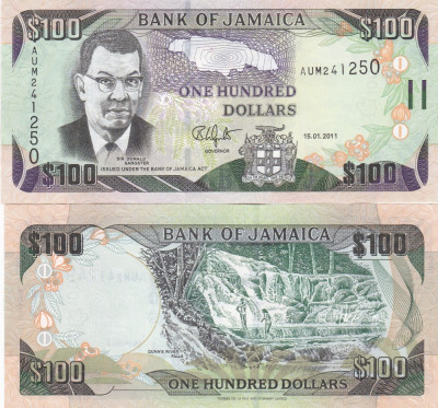 Jamaica 100 Dollars 16.01.2011 UNC foto