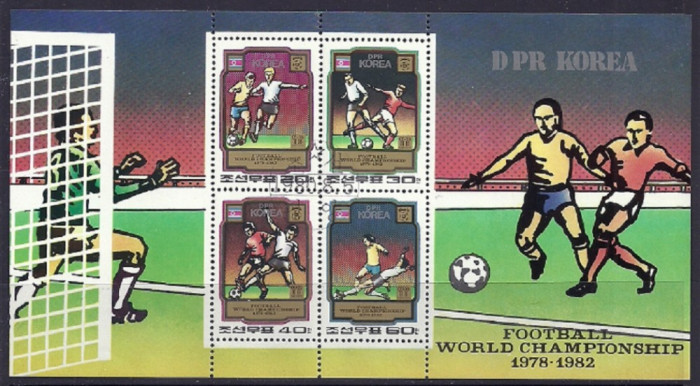 KOREA 1982 &ndash; CAMPIONATE MONDIALE DE FOTBAL, bloc stampilat, TR91