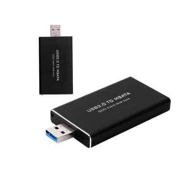 Adaptor SSD mSATA la USB 3.0 - Rack extern cu carcasa gen stick USB, metalic foto