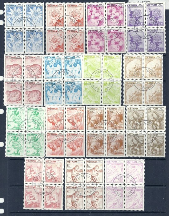 VIETNAM 1984 – FLORA SI FAUNA, blocuri stampilate, TR113 VIETNAM 1984 – FLORA SI FAUNA, blocuri stampilate, TR113