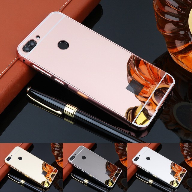 Husa / Bumper aluminiu + spate acril oglinda Huawei P Smart foto mare Husa / Bumper aluminiu + spate acril oglinda Huawei P Smart foto mare