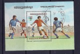 KAMPUCHEA 1984 &ndash; FOTBAL JO LOS ANGELES, colita stampilata, TR90, Stampilat