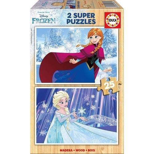 Puzzle Din Lemn Frozen 2 X 25 Piese foto mare Puzzle Din Lemn Frozen 2 X 25 Piese foto mare