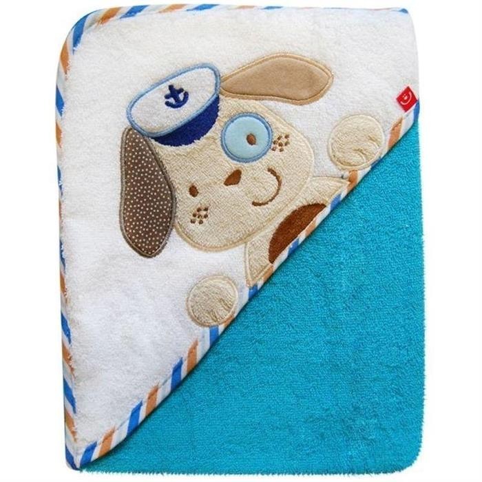Prosop Cu Capison 76X76 Cm - Bobobaby - Catel Albastru foto mare Prosop Cu Capison 76X76 Cm - Bobobaby - Catel Albastru foto mare