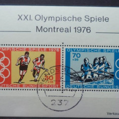 GERMANIA 1976 – JO DE VARA MONTREAL, bloc stampilat, TR81