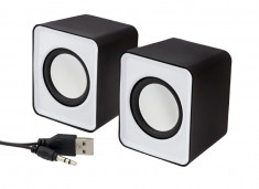 Set Boxe Stereo pentru PC sau Laptop, Conectare prin USB, Putere 2x3W foto