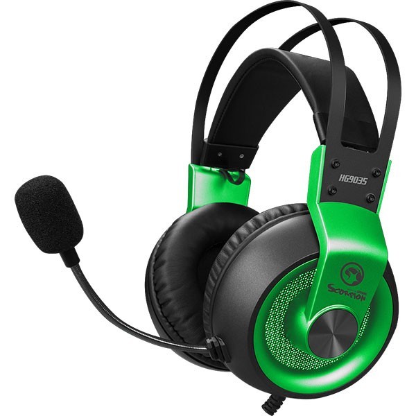 Casti Gaming Marvo Hg9035 Usb Virtual 7.1 Green foto mare Casti Gaming Marvo Hg9035 Usb Virtual 7.1 Green foto mare