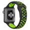 Curea pentru Apple Watch 42 mm Silicon Sport iUni Black-Green MediaTech Power