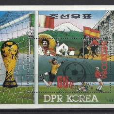 KOREA 1985 – CM FOTBAL MEXIC, colita stampilata , TR87