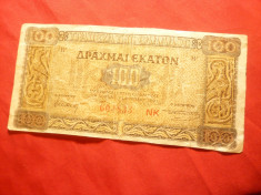 Bancnota 100 drahme 1941 Grecia cal. mediocra foto