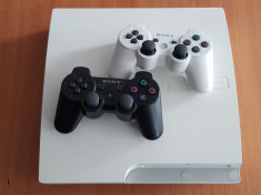 PS3 Slim White 320Gb CECH-3003B + 2 Controlere foto