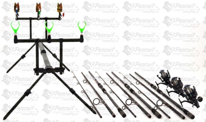 Kit Profi Crap 3 Lansete 3.9m,Mulinete Long Cast Si ROD POD Full Echipat foto mare Kit Profi Crap 3 Lansete 3.9m,Mulinete Long Cast Si ROD POD Full Echipat foto mare