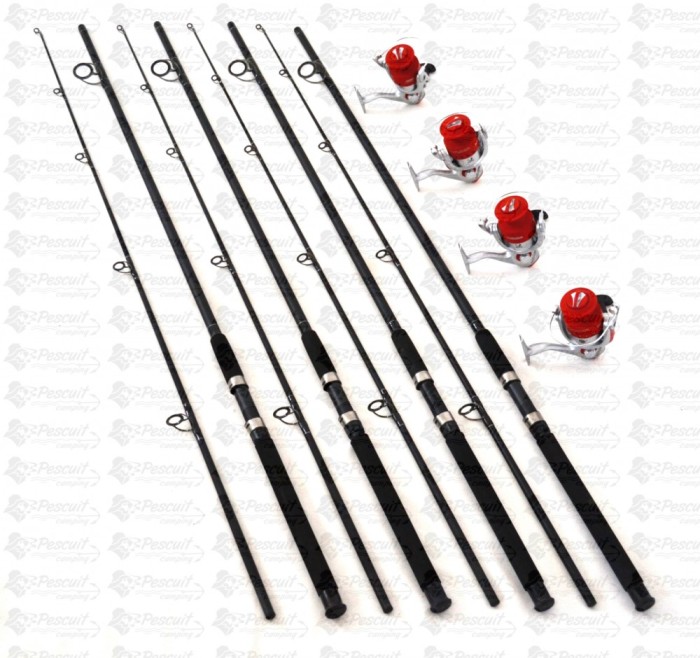 Set 4 Lansete EPOXY Cu 4 Mulinete PH5000 5 Rulmenti foto mare Set 4 Lansete EPOXY Cu 4 Mulinete PH5000 5 Rulmenti foto mare