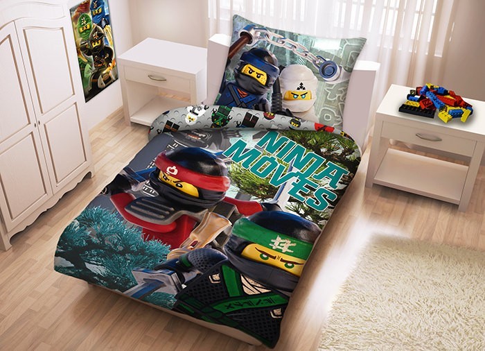 Lenjerie de pat LEGO Ninjago Movie (LEG-570) foto mare Lenjerie de pat LEGO Ninjago Movie (LEG-570) foto mare