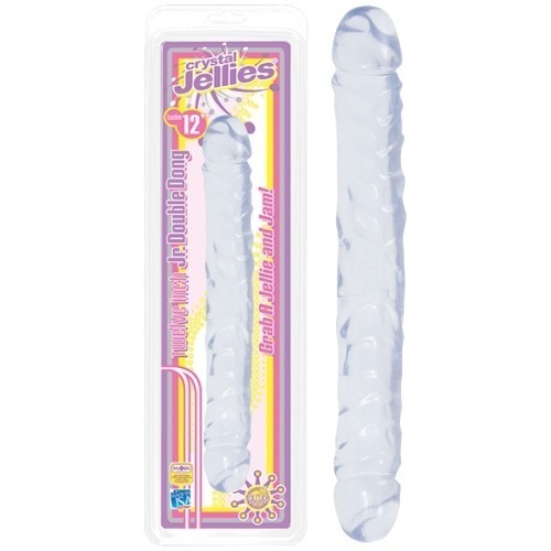 Dildo dublu Jr Double Dong clear foto mare Dildo dublu Jr Double Dong clear foto mare