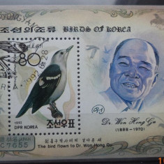 KOREA 1992– PASARI, colita stampilata, TR97