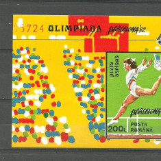 ROMANIA 1992 – ATLETISM OLIMPIADA BARCELONA, colita NDT, TR99
