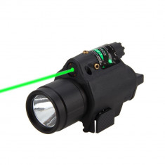 Kit tactic cu laser rosu 5mw si lanterna 300 lumeni, compatibil picatinny foto