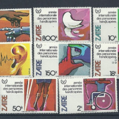 ZAIRE 1981 – ANUL INTERNATIONAL AL PERSOANELOR CU HANDICAP, serie MNH, MT4