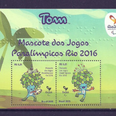 BRAZILIA 2015 – MASCOTA JOCURILOR PARALIMPICE, bloc nestampilat, MT3