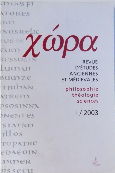 XWPA, REVUE D'ETUDES ANCIENNES ET MEDIEVALES. PHILOSOPHIE, THEOLOGIE, SCIENCES, 1/2003, REVUE ANNUELLE foto mare XWPA, REVUE D'ETUDES ANCIENNES ET MEDIEVALES. PHILOSOPHIE, THEOLOGIE, SCIENCES, 1/2003, REVUE ANNUELLE foto mare